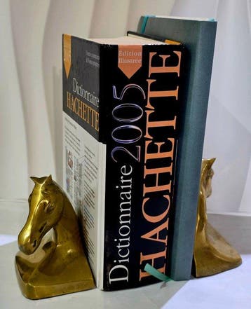 Boekensteunen (2) - Paardenkoppen - Messing - Zonder