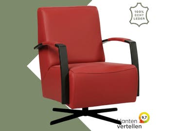 Leren draaifauteuil Mood - Toledo Ducati (rood) - Stervoet, Nieuw, Ophalen of Verzenden, 50 tot 75 cm, Industrieel, Modern
