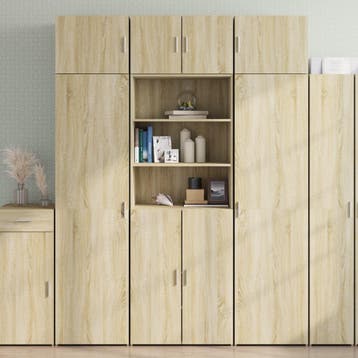vidaXL buffetkast 70x42,5x185 cm bewerkt hout sonoma, Huis en Inrichting, Kasten | Buffetkasten, Minder dan 50 cm, Verzenden, Nieuw