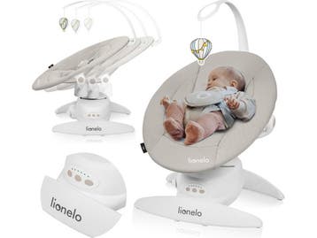 Lionelo Iris Premium Babyschommel - 360° Draaibaar Zitje - 3, Kinderen en Baby's, Kinderstoelen, Verzenden, Zo goed als nieuw