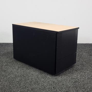 Ladeblok 3 Laden | Zwart | 51 x 42 x 78 cm, Ophalen of Verzenden, Gebruikt