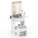 LIVSK Compacte Kaptafel met Spiegel en Verlichting - 3 Kleur, Verzenden, Nieuw