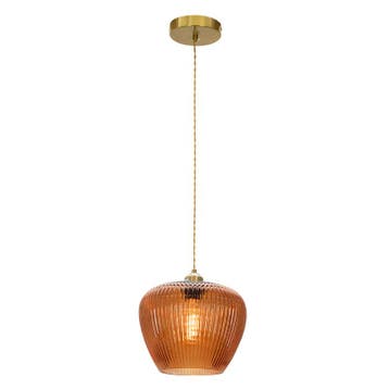 Retro hanglamp bruin, Rhode, Ophalen of Verzenden, Nieuw, Glas, Retro