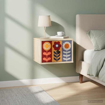 vidaXL Wandkastje ESSEN Sonoma Eiken 36 x 33 x 25 cm Bewerkt, Huis en Inrichting, Slaapkamer | Nachtkastjes, Minder dan 45 cm