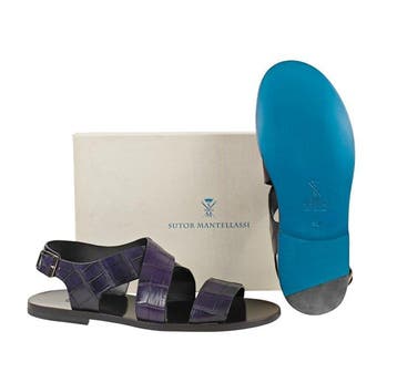 SUTOR MANTELLASSI - 45 EU - 11 UK - Purple Sandal Shoes 100%, Nieuw