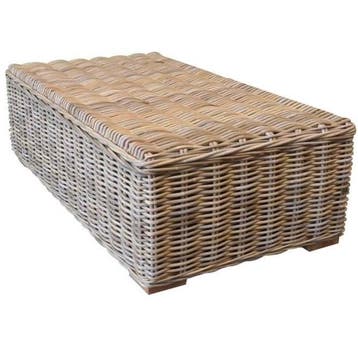 Nissah lounge tuintafel 136x75 naturel rotan, Tuin en Terras, Tuintafels, Ophalen of Verzenden, Nieuw