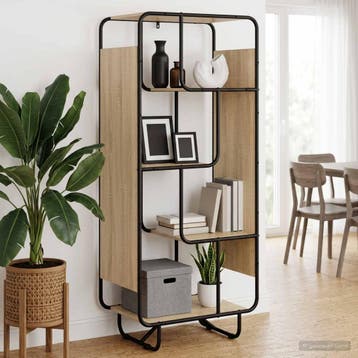 vidaXL buffetkast Sonoma Eiken 60 x 37,5 x 144 cm Bewerkt, Minder dan 50 cm, Verzenden, Nieuw, Minder dan 100 cm