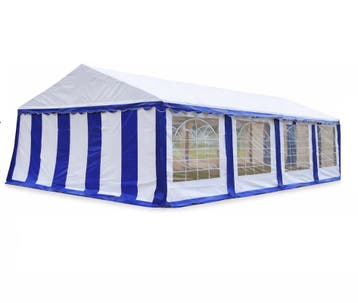 Classic Plus Partytent PVC 5x8x2 mtr in Wit-Blauw, Verzenden, Nieuw, 2 meter of meer, Partytent