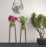 VAAS OUDERE VIERKANTE SET 2 STUKS CM Ø 23X70-20X60, Huis en Inrichting, Woonaccessoires | Vazen, Ophalen of Verzenden, Nieuw