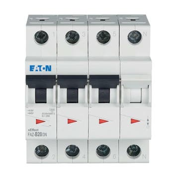 Eaton Faz 3P+N Mcb Aardlek 20A B-Curve 15kA - 278950, Verzenden, Nieuw, Overige typen