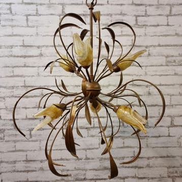 Art Deco hanglamp Flower 055 Refurbished, Ophalen, Zo goed als nieuw, Overige materialen, Klassiek