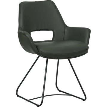Set van 6 Leren eetkamerstoelen Zippy - Toledo Verde, Ophalen of Verzenden, Nieuw, Leer