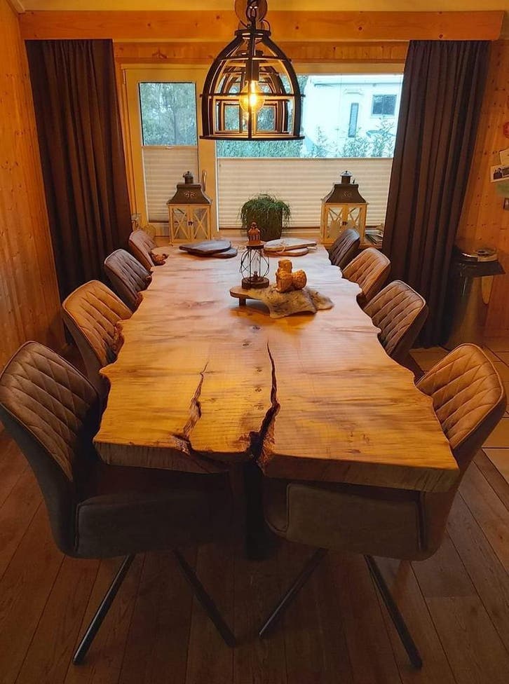 Eettafel, Boomstamtafel op maat, Unieke houtsoorten, 100% NL, Huis en Inrichting, Tafels | Eettafels, Nieuw, Ophalen of Verzenden