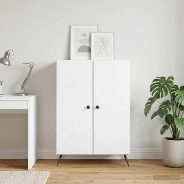 vidaXL Dressoir Wit 66 x 34,5 x 90 cm Bewerkt hout, Huis en Inrichting, Verzenden, Nieuw, Overige houtsoorten, Minder dan 50 cm