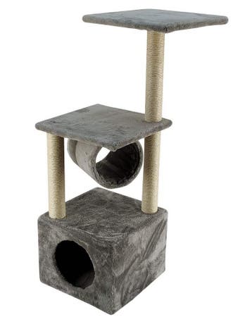 Krabpaal Luna Grijs 38x38x110cm, Dieren en Toebehoren, Verzenden, Nieuw