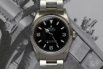 Rolex Explorer 114270 Zwarte Wijzerplaat 2010 Full Set, Staal, Gebruikt, Polshorloge, Ophalen of Verzenden