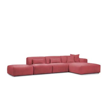 Loungebank Veenendaal - loungebanken - Rood, Huis en Inrichting, Nieuw, 150 cm of meer, Stof, 300 cm of meer
