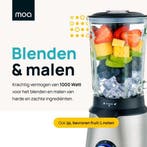 2dekans | MOA Blender - Smoothie Maker met 1,5L Glazen Kan -, Ophalen of Verzenden, Zo goed als nieuw