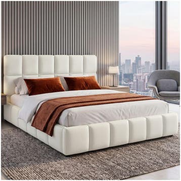 Bedset met gestoffeerd bed en matras, Verzenden, Nieuw
