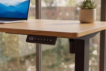 Verstelbaar kantoorbureau OAK DESK 140cm naturel - 47545, Ophalen of Verzenden, Nieuw