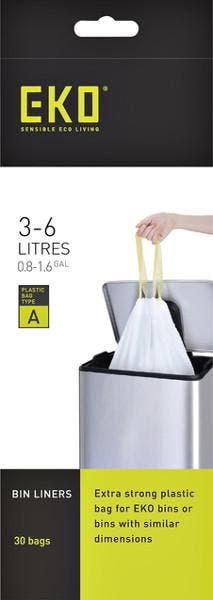 Afvalzak EKO type A 3-6 liter met trekband wit 30 stuks, Huis en Inrichting, Schoonmaakartikelen, Verzenden