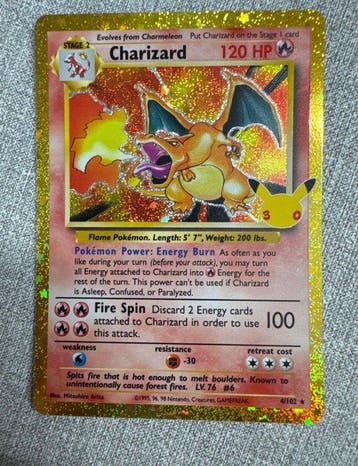 1 Card - Charizard 4/102 Foil, Holo, Nieuw