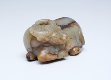 Een jade beeldje van een rustende os/buffel, Antiek en Kunst, Ophalen