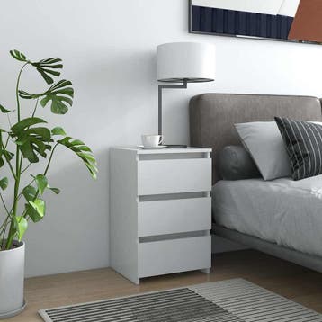vidaXL Nachtkastje 40x35x62,5 cm bewerkt hout wit, Minder dan 45 cm, Verzenden, Nieuw, 55 tot 70 cm