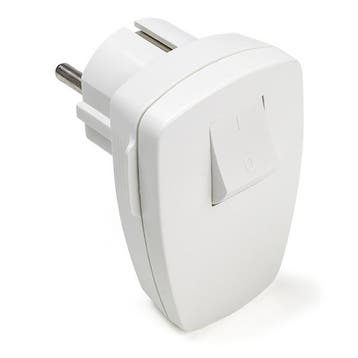 Schuko stekker | Q-link (Randaarde, Schakelaar, 16 A, Wit), Verzenden, Nieuw