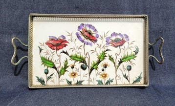 Dienblad - Emaille, Keramiek, Metaal - Enamle Tray