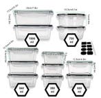 Set 12 Vershoudbakjes Luchtdicht met Deksel Meal Prep, Verzenden, Nieuw in verpakking