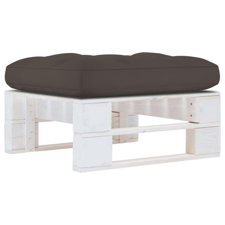 vidaXL Tuinhocker pallet geïmpregneerd grenenhout wit, Tuin en Terras, Tuinsets en Loungesets, Nieuw, Verzenden
