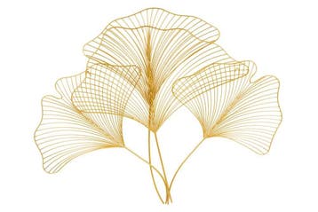 Elegante wanddecoratie GINKGO 90cm goud in filigrane, Ophalen of Verzenden, Nieuw