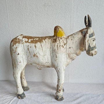 Grote Nandi heilige stier - 12,5 kg. - Hout, stuclaag / gips