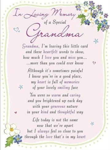 Rouwkaart herdenkingskaart ilm of a special grandma 16.5 x, Ophalen of Verzenden, Nieuw