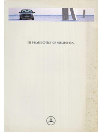 1994 MERCEDES BENZ S KLASSE COUPE BROCHURE DUITS, Nieuw, Author