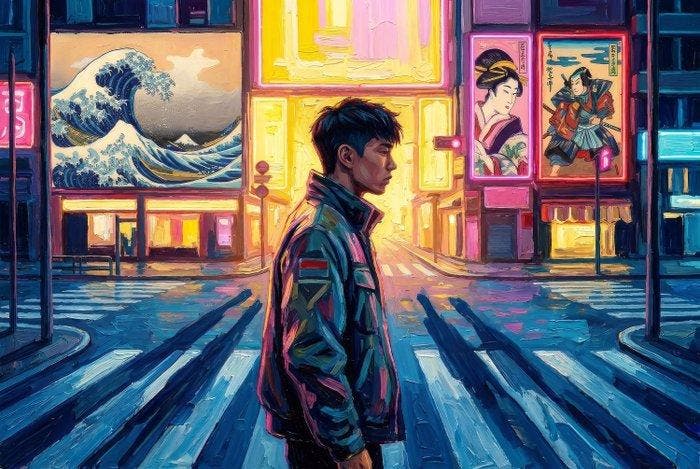 MEDSAN - Neon Tokyo () - UNIQUE WORK, Antiek en Kunst, Kunst | Designobjecten