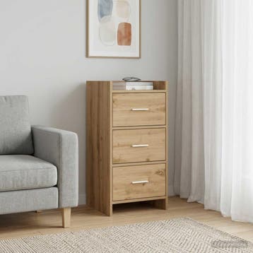 vidaXL Dressoir Artisanaal eiken 40 x 36 x 80 cm Bewerkt, Verzenden, Nieuw, Overige houtsoorten, Minder dan 50 cm
