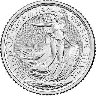 Zilveren Britannia 1/4 oz 2026, Verzenden, Overige landen, Losse munt, Zilver
