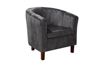 Design loungestoel HEMINGWAY donkergrijs fluwelen, Ophalen of Verzenden, Nieuw