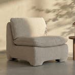 *WOONWINKEL* Retro Fauteuil Beige Boucle Stof, Huis en Inrichting, Fauteuils, Verzenden, Nieuw, Stof