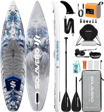 Sup Board - Opblaasbaar Paddle Board - 200 kg - Grijs/Blauw, Watersport en Boten, Verzenden, Zo goed als nieuw