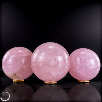 Natuurlijke rozenkwarts-set – – 3 prachtige