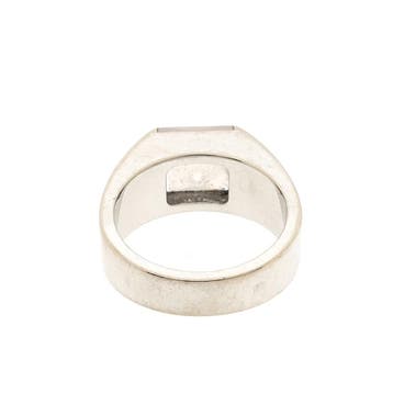 Witgouden Cartier moonstone ring, Gebruikt, Ophalen of Verzenden, Kleiner dan 17, Met edelsteen