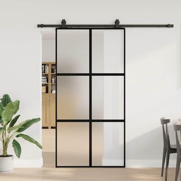 vidaXL Schuifdeur met beslagset 102,5x205 cm gehard glas, Doe-het-zelf en Verbouw, Deuren en Horren, Verzenden, Nieuw