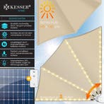 KESSER® opvouwbaar balkonscherm - LED - 140x140cm - Beige, Verzenden, Zo goed als nieuw