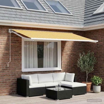 vidaXL Vervangingsdoek voor zonnescherm Oranje en Zwart 250, Verzenden, Nieuw