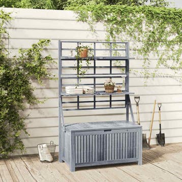 vidaXL Opbergbox met latwerk 99x55x160 cm massief acaciahout, Tuin en Terras, Verzenden, Nieuw