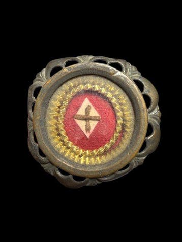 Reliekhouder - Glas, Textiel, Metaal - 1850-1900 - Heilige