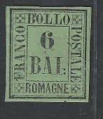 Italiaanse oude staten - Romagna 1859/1859 - 6 Baj groen, Gestempeld